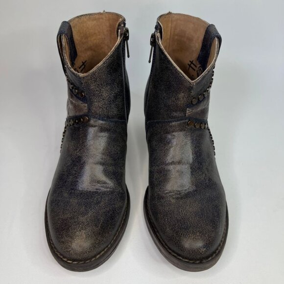 Circle G By Corral Q 5025 LD BLUE STAR‎ INLAY & STUDS ANKLE LEATHER BOOTS Size 7 - Picture 11 of 16